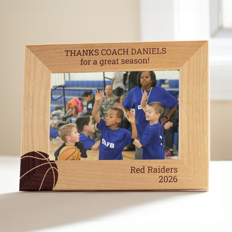 Personalized Basketball Coach Picture Frame — custom engraved in Indiana