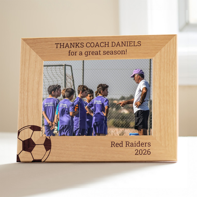 Engraved Personalized Soccer Coach Picture Frame by Lifetime Creations, Gift for Soccer Coaches