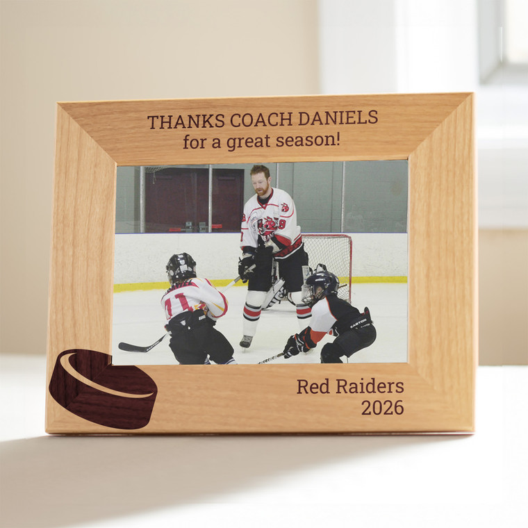 Personalized Hockey Coach Picture Frame — custom engraved in Indiana