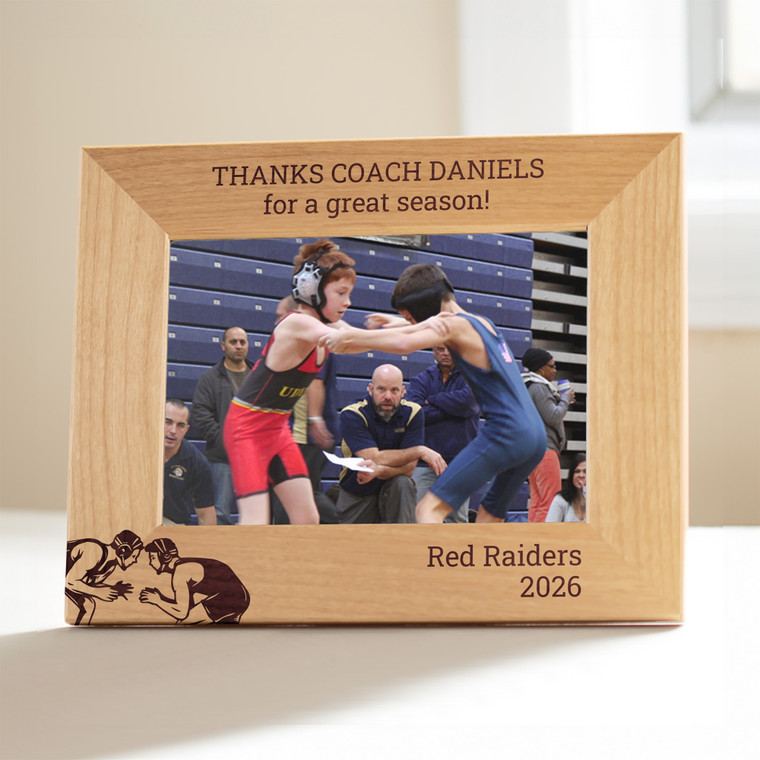 Personalized Wrestling Coach Picture Frame, gift for wrestling coaches