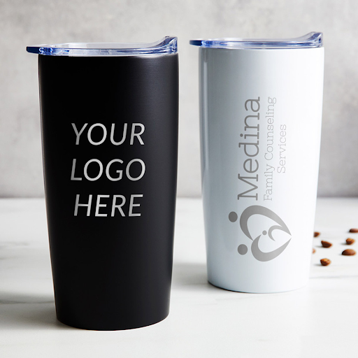 Featured drinkware product with custom logo