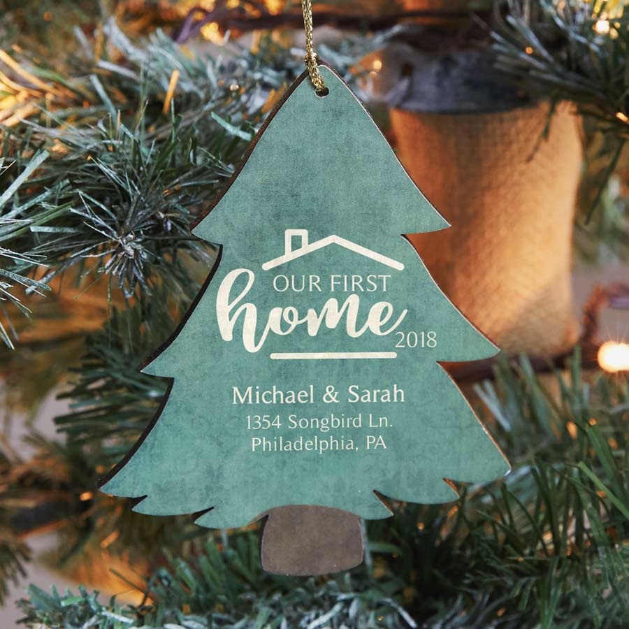 Personalized First Home Ornament Tree