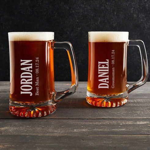 Groomsmen Hop Wheat Beer Personalized Beer Mugs