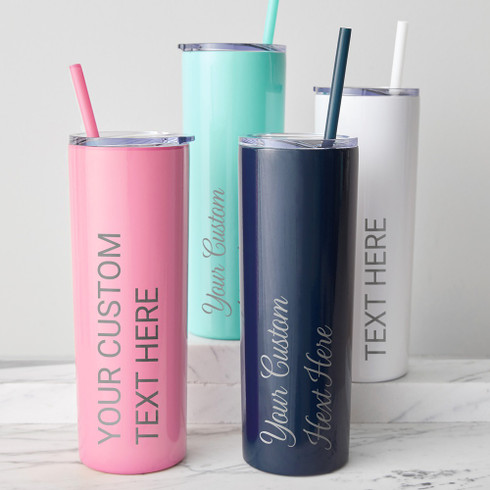 20 oz Skinny Tumbler with Straw - Design Your Own Mug