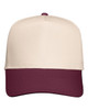 Valucap 8869 Five Panel Cap | Natural/ Maroon