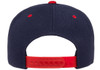 Yupoong YU6089M Flat Bill Snapback Hat | Navy/ Red