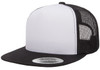 Yupoong 6006 5 Panel Mesh Trucker Cap | Black/ White/ Black