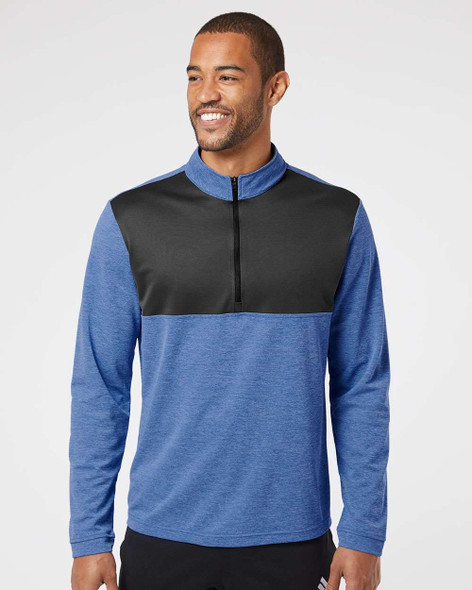 Adidas A280 Lightweight Quarter-Zip Pullover | Collegiate Royal Heather/ Carbon
