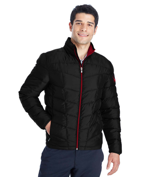 Spyder 187333 Men's Pelmo Insulated Puffer Jacket | Black/ Red