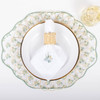 8 Oak Lane Garden Buds Scalloped Reversible Placemat Set