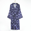 8 Oak Lane Gifts Luxe Navy Fan Kimono Satin Robe