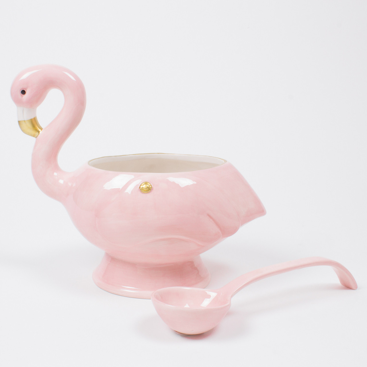 チェリーピンク　羽バングル&ポンポンフロート Flamingo Punch Bowl & Ladle - 8 Oak Lane
