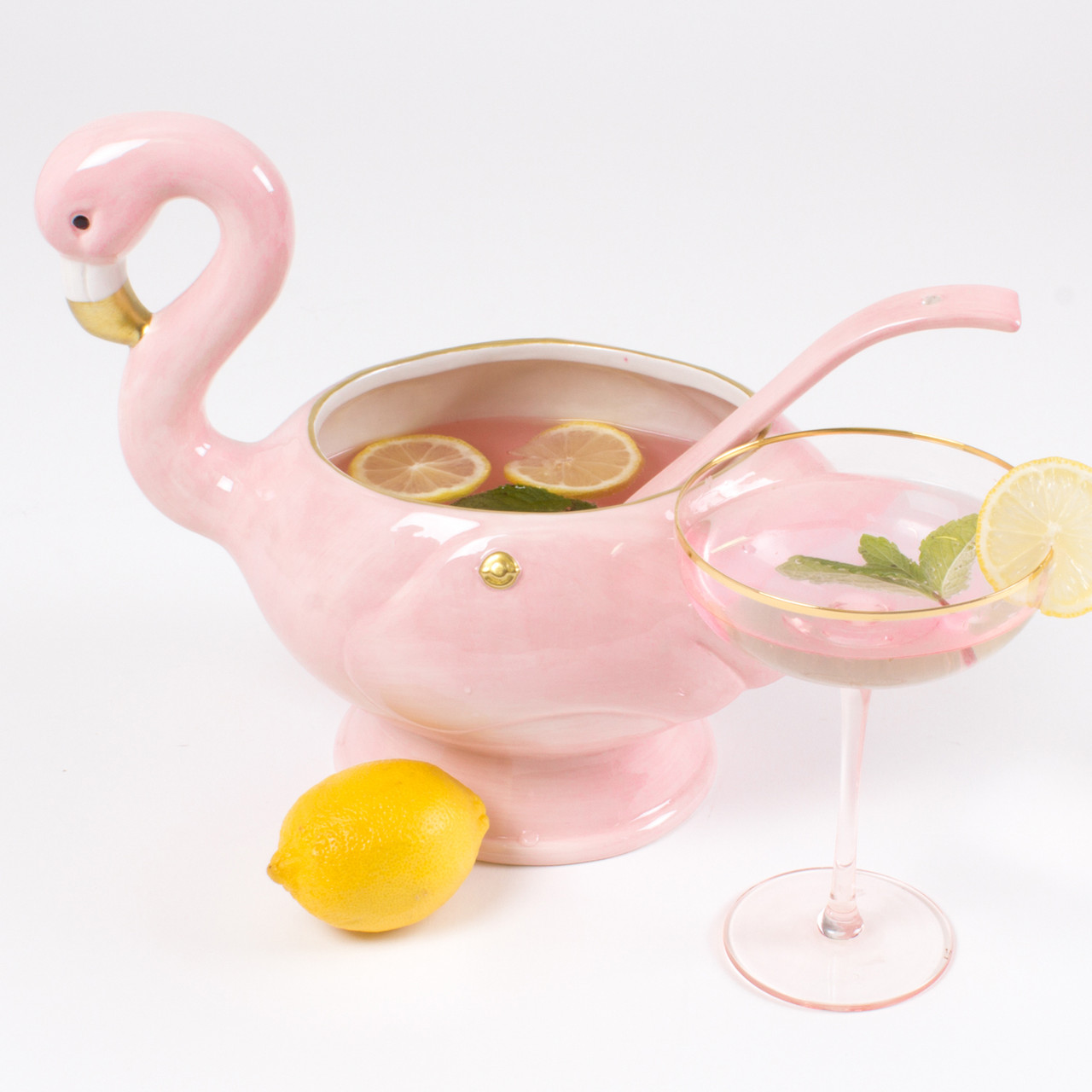 Flamingo Punch Bowl & Ladle - 8 Oak Lane