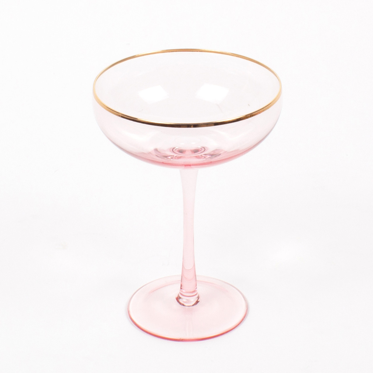 Pink & Gold Coupe Cocktail Glasses (Set of 2)