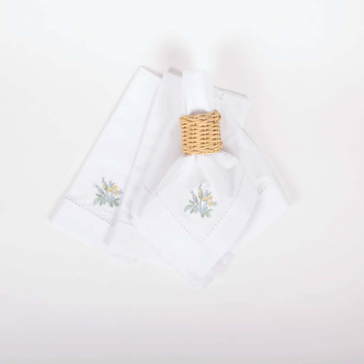 8 Oak Lane Garden Bud Embroidered Dinner Napkin - Thumbnail 3
