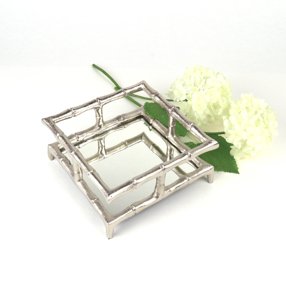 Silver Bamboo Cocktail Napkin Tray - 8 Oak Lane