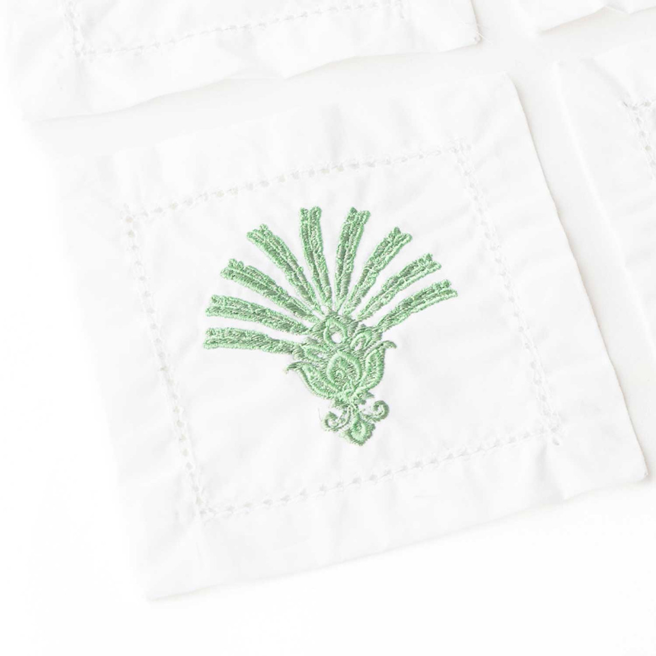 8 Oak Lane Deco Palm Embroidered Cocktail Napkin - Thumbnail 2