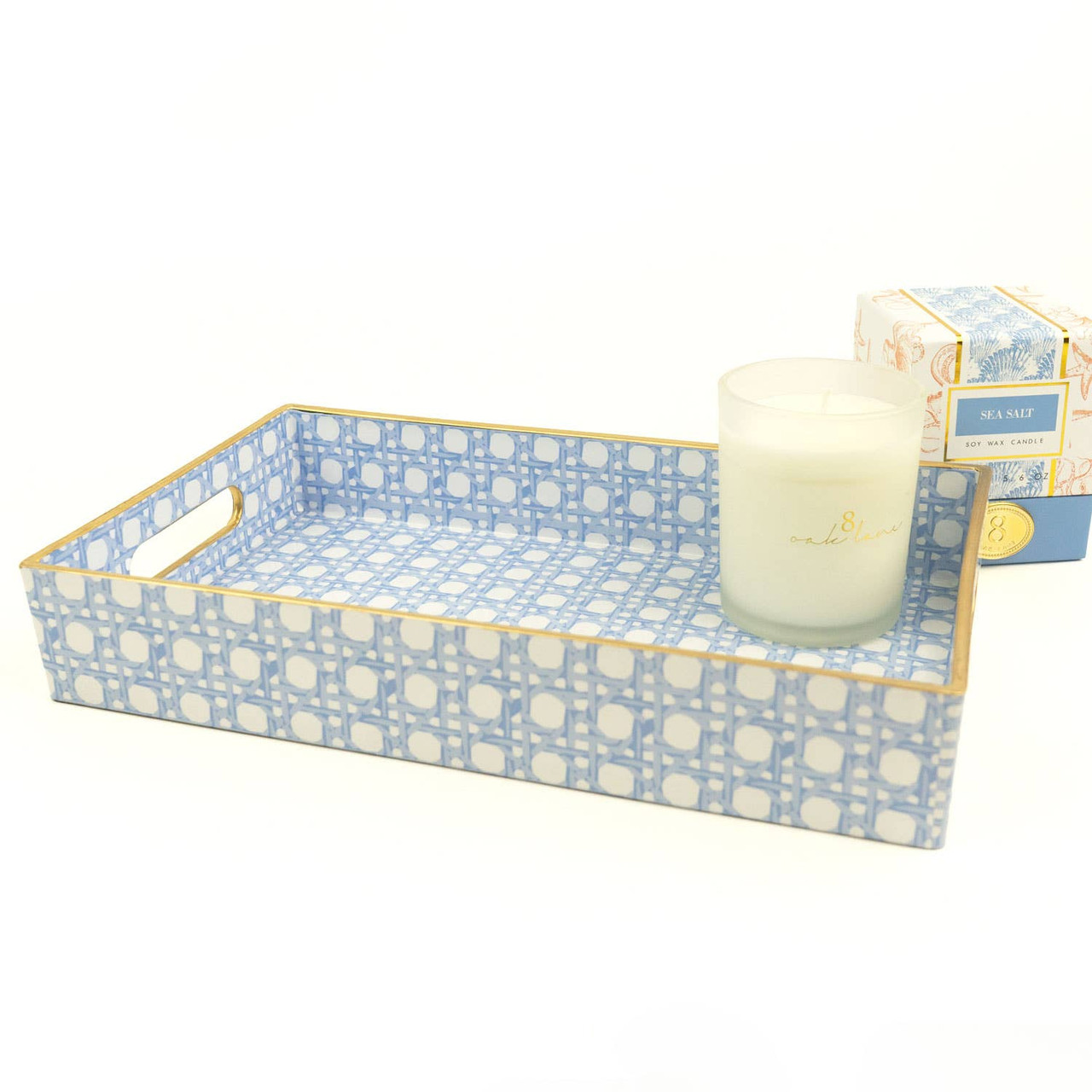 Blue Cane Vanity Tray - 8 Oak Lane