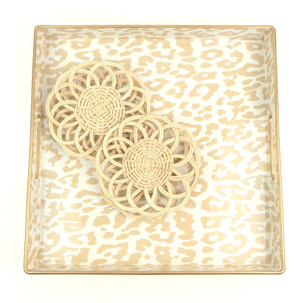 Natural Leopard Square Tray - 8 Oak Lane