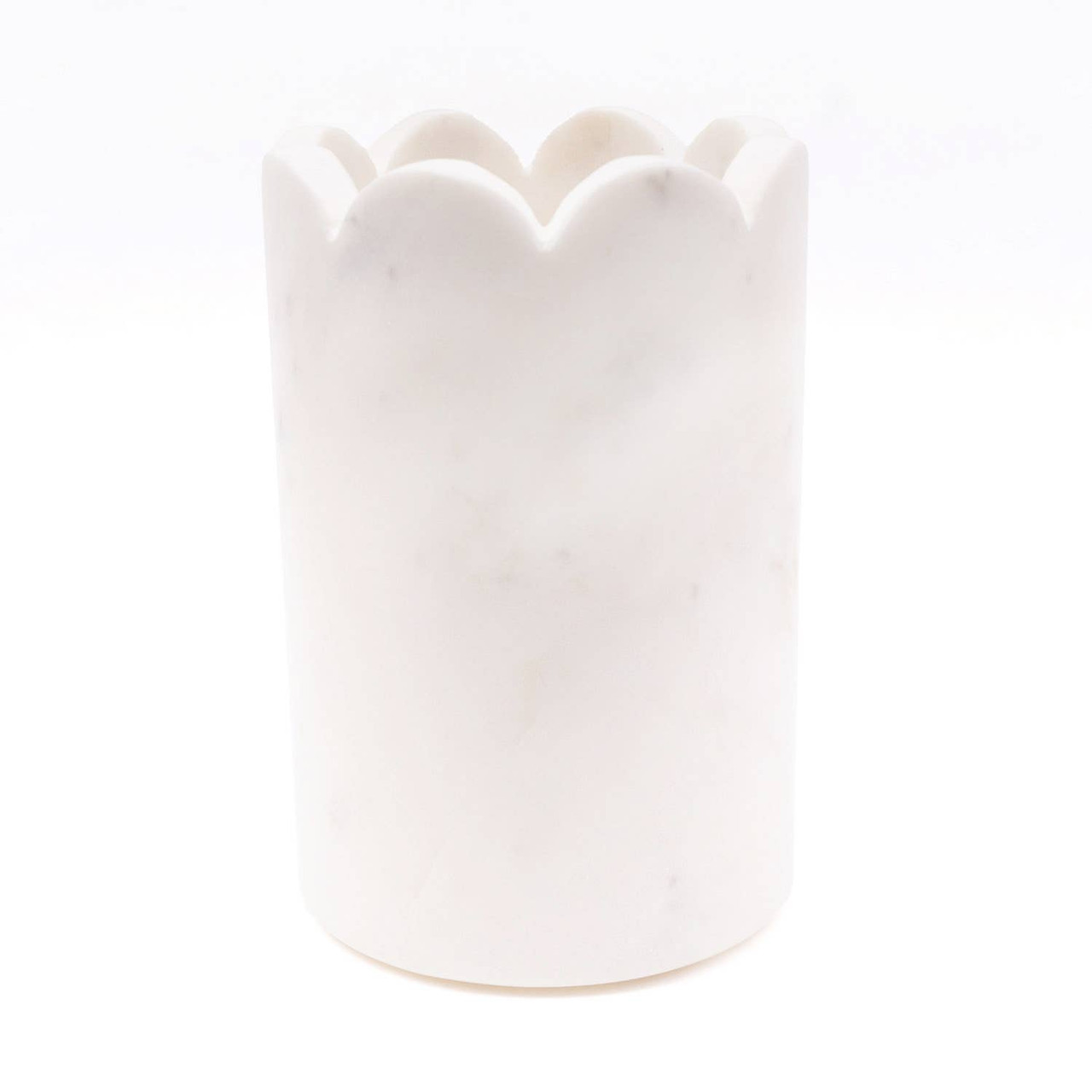 White Marble Scalloped Wine & Champagne Chiller - Thumbnail 5