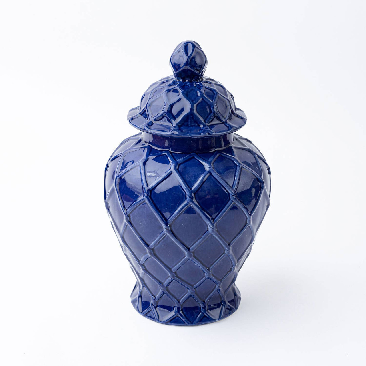 Navy Large Textured Ginger Jar - 8 Oak Lane