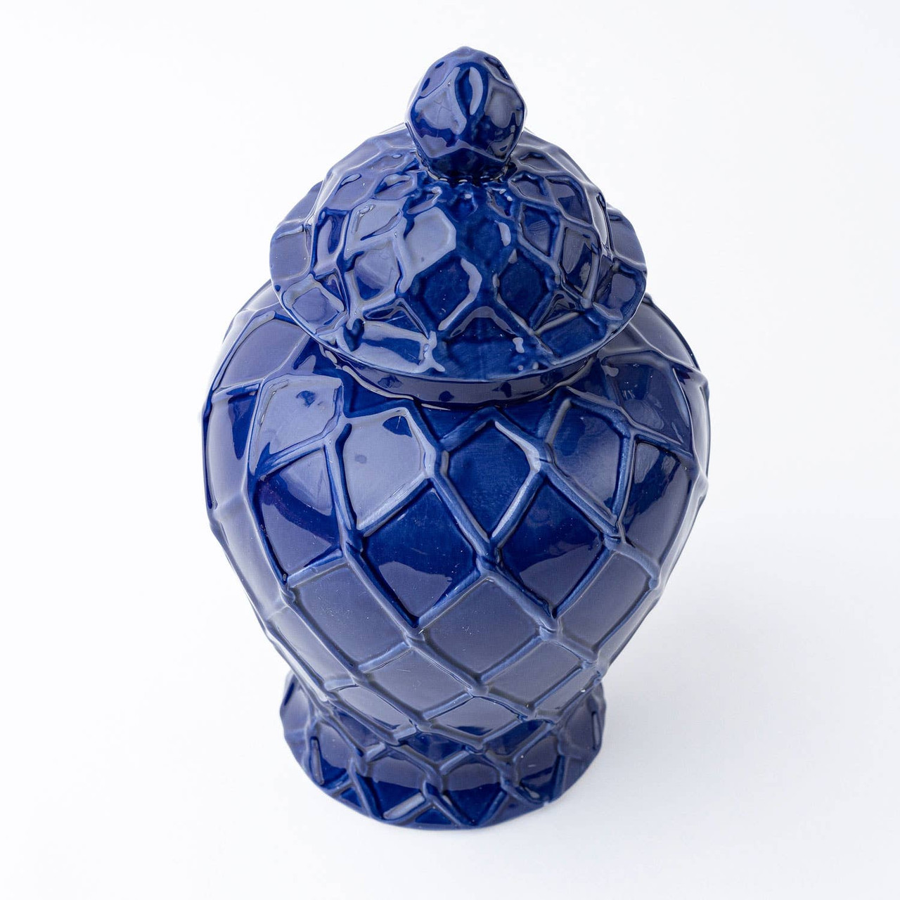 Navy Extra Large Textured Ginger Jar - 8 Oak Lane