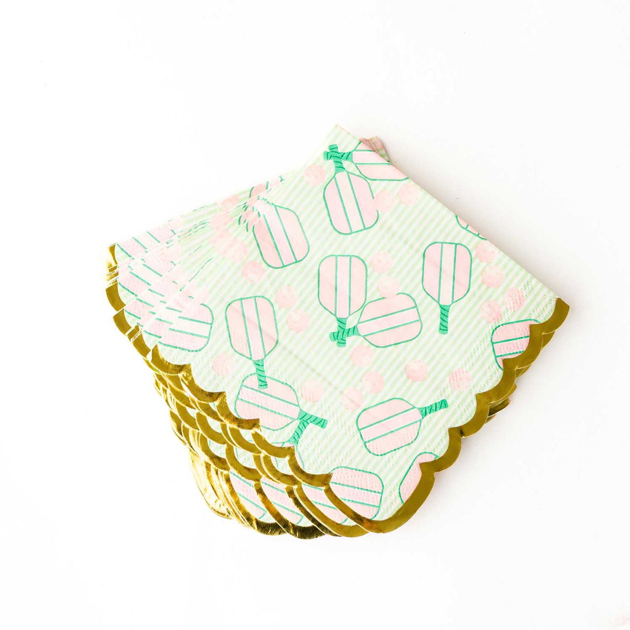 8 Oak Lane Pickleball Stripe Beverage Napkin