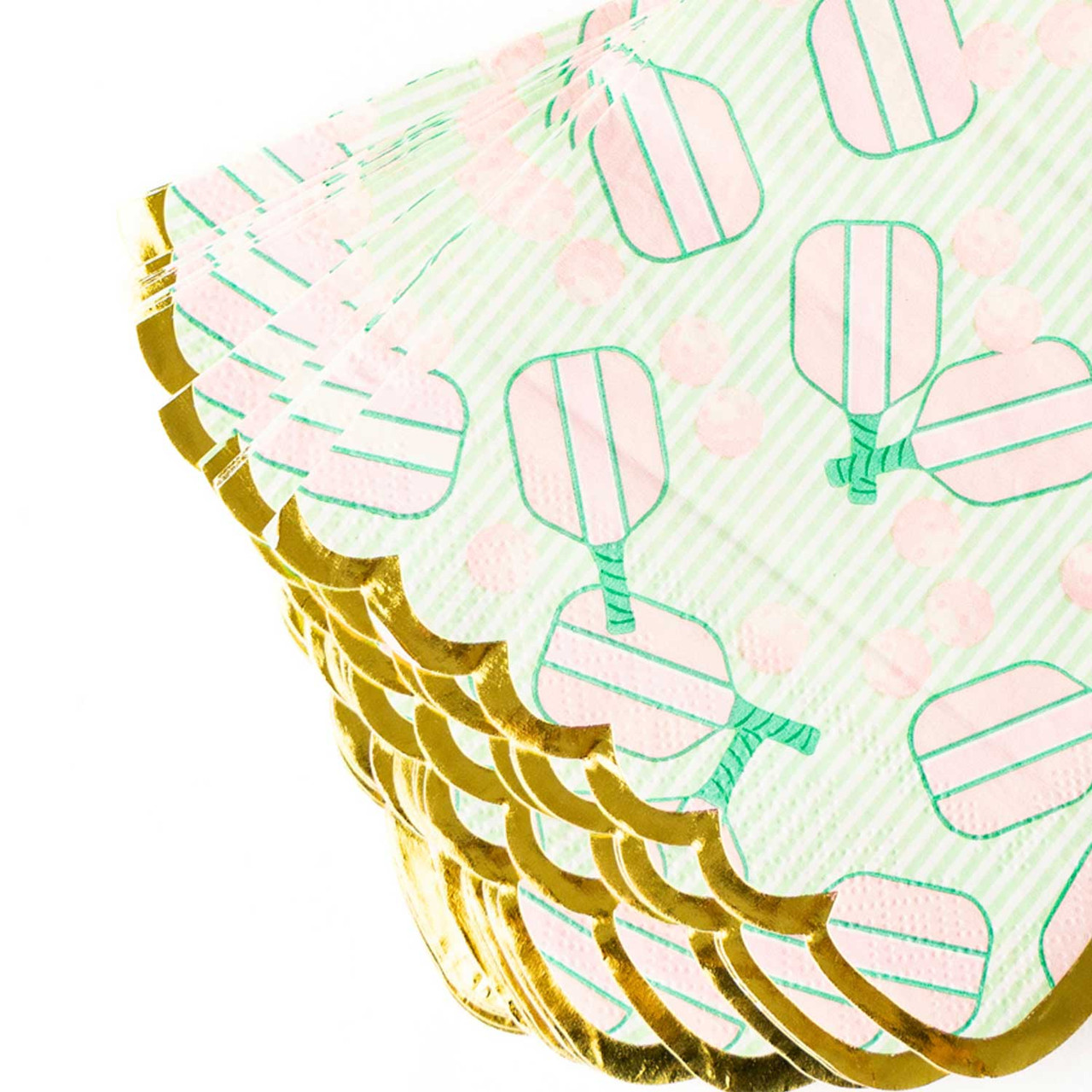 8 Oak Lane Pickleball Stripe Beverage Napkin - Thumbnail 3