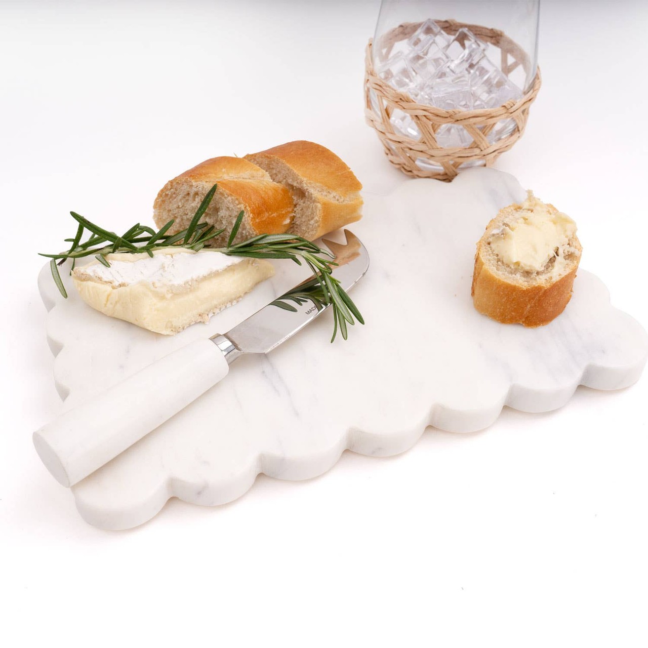 Marble Scalloped Cheese Board & Knife Set - Thumbnail 5