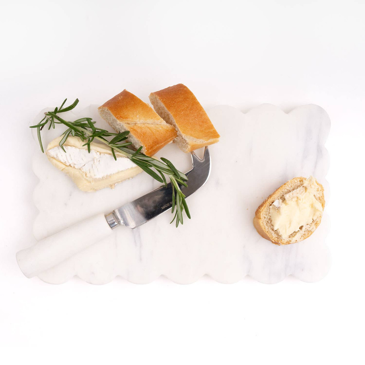 Marble Scalloped Cheese Board & Knife Set - Thumbnail 2