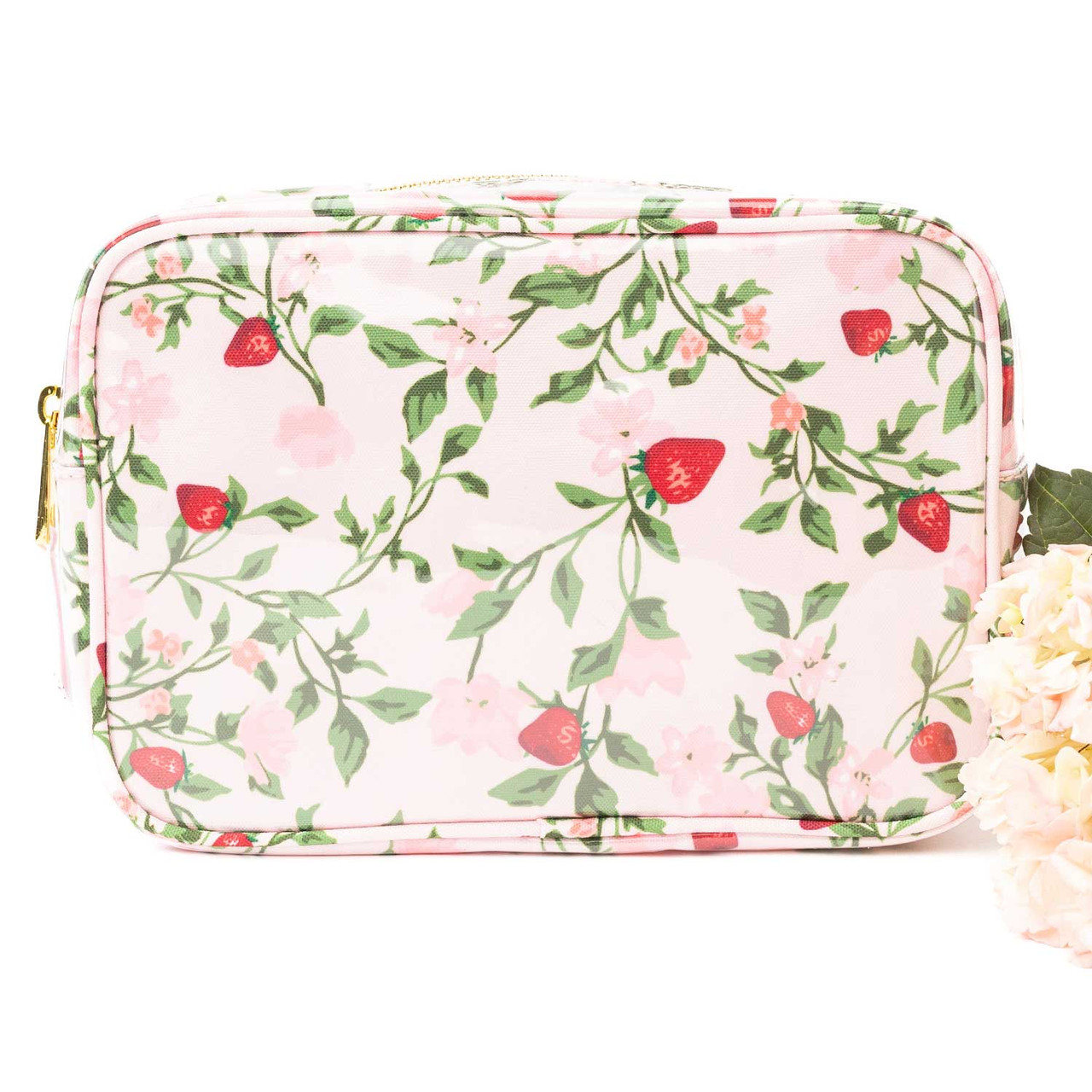 マニーローズ　ランジェリーケース　コラージュ Botanical Berry Clear Coated Rectangular Cosmetic Case - 8 Oak Lane