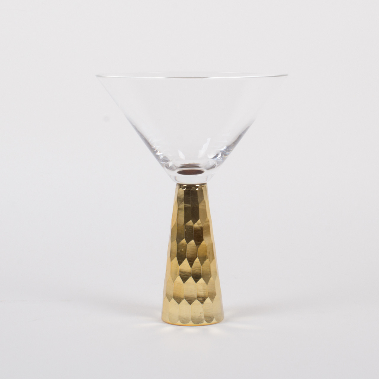 8-Ounce Metallic Gold Tone Martini Glasses, Golden Drinking Glass