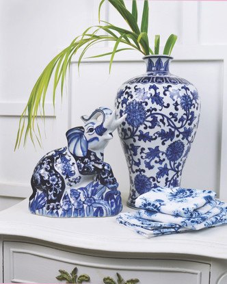 小物 BLUE ELEPHANT Zaer Ltd. International Magnesium Elephant Statue in Silver