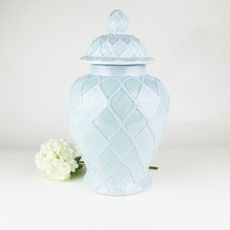 White Extra Large Textured Ginger Jar - 8 Oak Lane