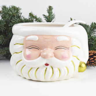 8 Oak Lane Party White Santa Punch Bowl & Ladle