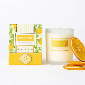 8 Oak Lane Orange Basil 5.6oz Soy Wax Candle