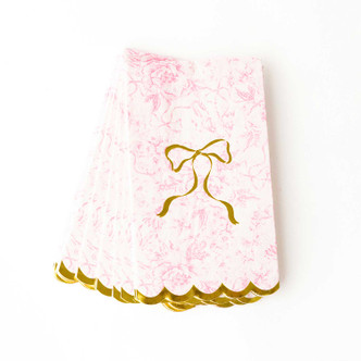 8 Oak Lane Pink Bow Toile Paper Guest Towel Packs