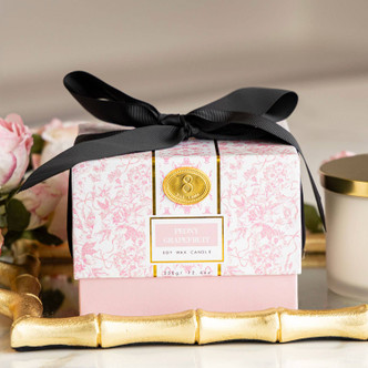 8 Oak Lane Peony Grapefruit 3-Wick Boxed Soy Wax Candle