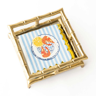 8 Oak Lane Lemon Santorini Paper Beverage Napkin Packs