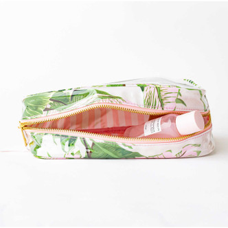 Hydrangea Stem Clear Coated Rectangular Cosmetic Case - 8