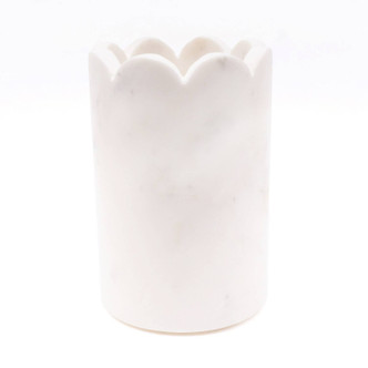 8 Oak Lane White Marble Scalloped Wine & Champagne Chiller