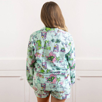 8 Oak LaneTravel Toile PJ Set with Shorts & Long Sleeve Top