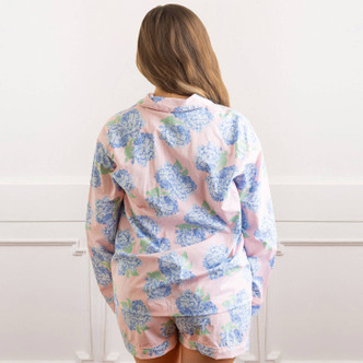 8 Oak LaneHydrangea Pink PJ Set with Shorts & Long Sleeve Top