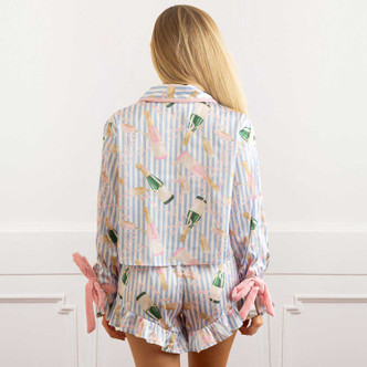 Ginger Jar Stripe Satin Short PJ Set - 8 Oak Lane