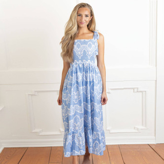 Ginger Fans Tie Top Smocked Dress - 8 Oak Lane