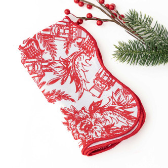 8 Oak Lane Gifts Nutcracker Toile Scalloped Dinner Napkin