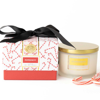 8 Oak Lane Peppermint 3-Wick Boxed Soy Wax Candle