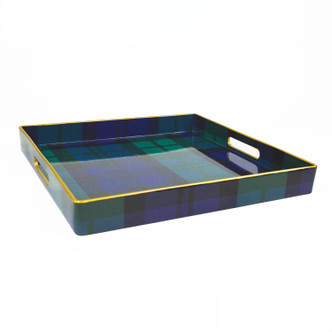 8 Oak Lane Black Watch Plaid Square Tray