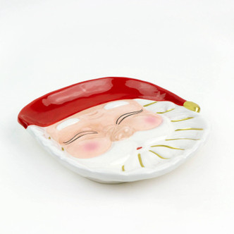 8 Oak Lane Gifts Red Santa Dessert Plate