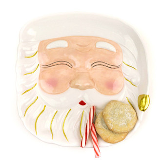 8 Oak Lane Gifts White Santa Platter